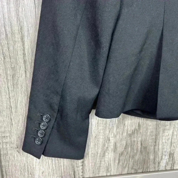 J Crew Blazer Sz 0 Super 120 Wool Black Single Breasted Career DEFECT - Picture 7 of 9